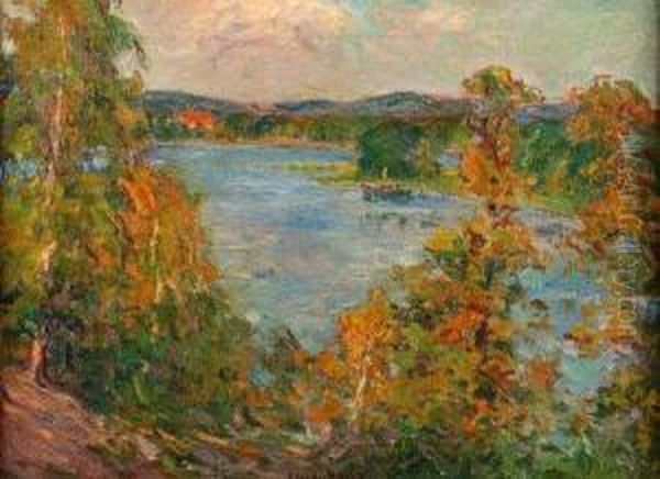 River Landscape Oil Painting by Paul Schad-Rossa