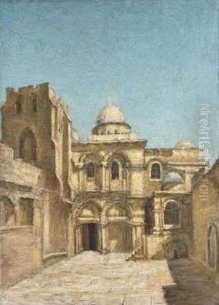 Grabeskirche In Jerusalem Oil Painting by Hans Schadow