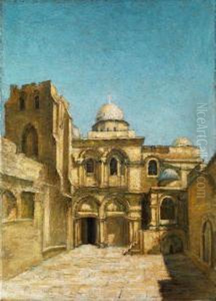 Die Grabeskirche In Jerusalem Oil Painting by Hans Schadow