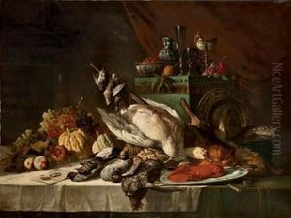 Nature Morte Au Canard Blanc Oil Painting by Lucas Schaefels