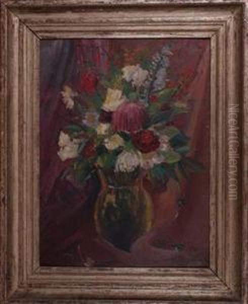 Blumenstuck Oil Painting by Karl Josef Schaefer