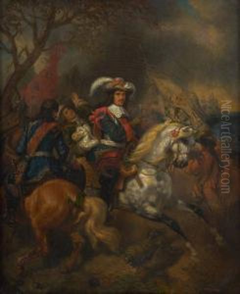 Choc De Cavalerie Oil Painting by Theodore Schaepkens