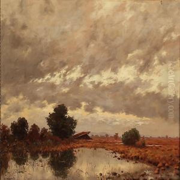 A Pair Of Autumn Landscapes Oil Painting by Karl Schaette