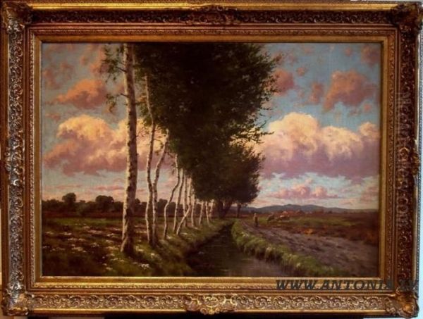 The Birch Tree Oil Painting by Karl Schaette