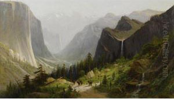 Yosemite Valley, California From Artist's Point Oil Painting by Frederick Ferdinand Schafer