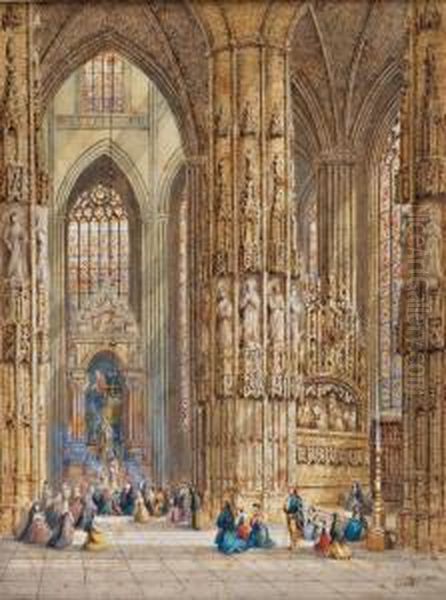 Burgos Cathedral - Spain Oil Painting by Henri Schafer