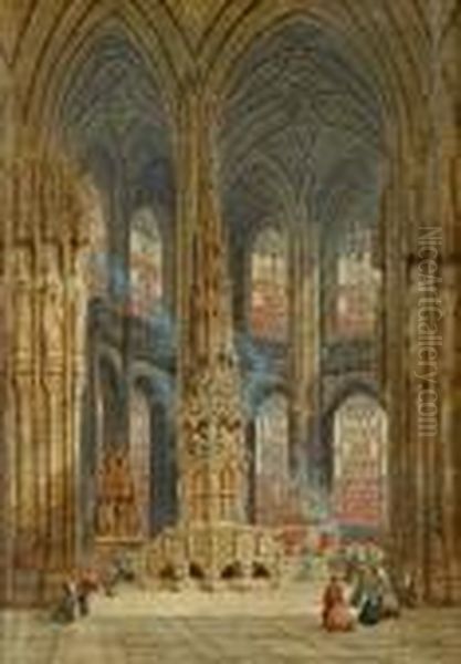 St Lorenz Kirche Nurnberg Oil Painting by Henri Schafer