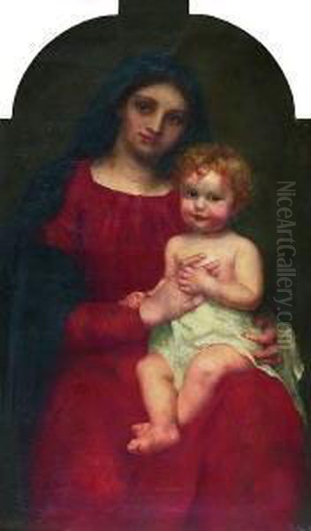 Madonna Mit Kind. Oil Painting by Emanuel Schaltegger