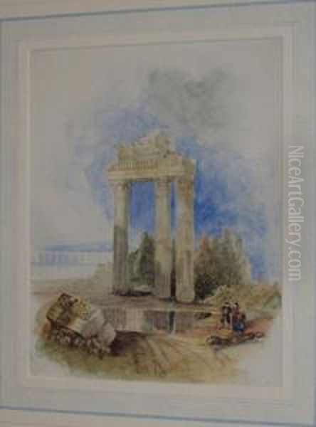 Classical Ruins Oil Painting by George the Elder Scharf