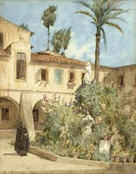 Im Convento Dei Cappuccini Oil Painting by Ferdinand Schauss