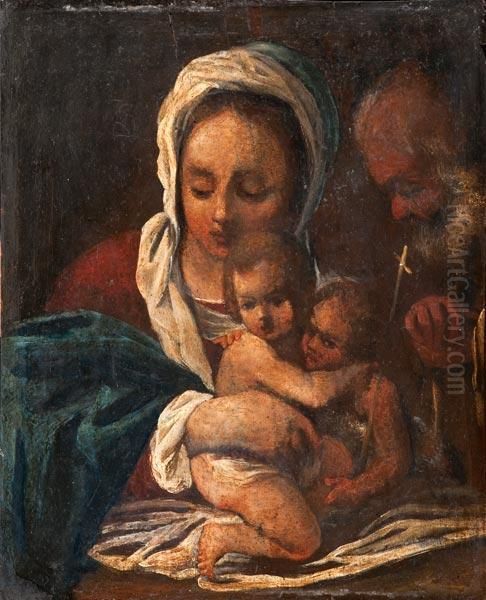 Sacra Famiglia Con San Giovannino Oil Painting by Bartolomeo Schedoni