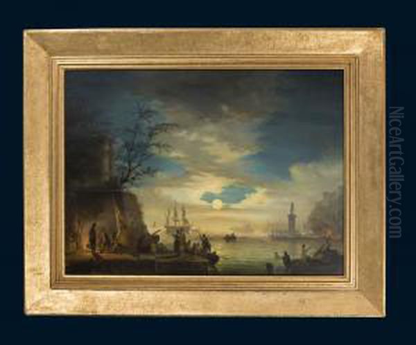 Hafen Von Neapel Oil Painting by Silvestro Feodorov. Schedrin