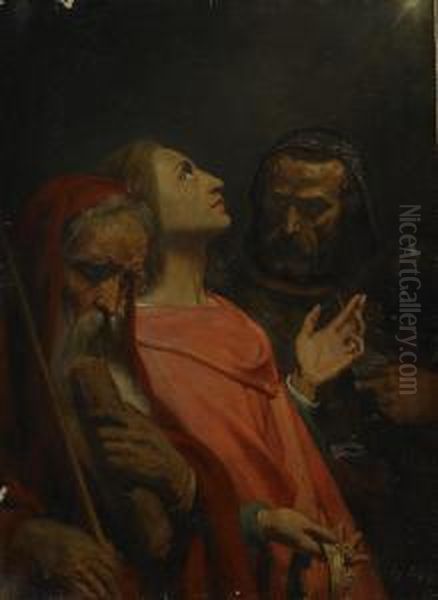 De Tre Vise Mannen Och Konungarnas Tillbedjan Oil Painting by Ary Scheffer