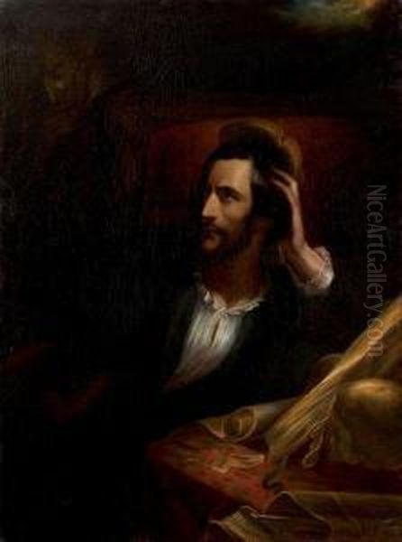 Portrait D'homme Oil Painting by Ary Scheffer