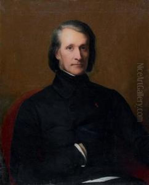 Portrait De Frans Liszt (1811 - 1886) Oil Painting by Henry Schaffer