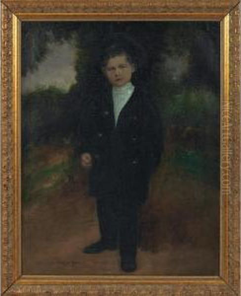 Portrait Of A Standing Boy Oil Painting by Hugo Scheiber