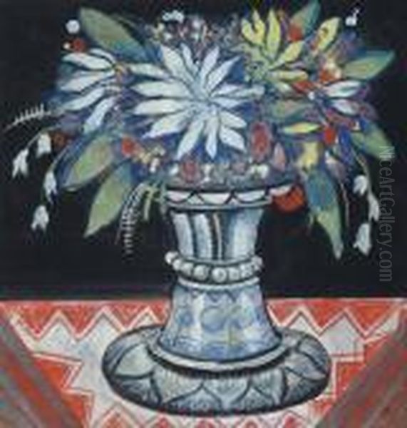 Bouquet De Fleurs Oil Painting by Hugo Scheiber