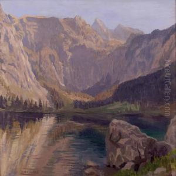 Obersee Bei Berchtesgarden Oil Painting by Lore Scheid