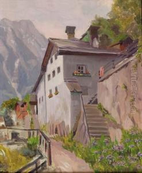 Hallstatt Oil Painting by Lore Scheid