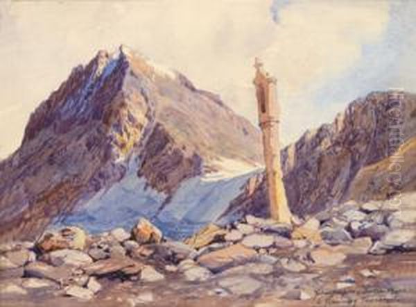 Schauflerspitze Und Bildstockljoch Oil Painting by Leopold Scheiring