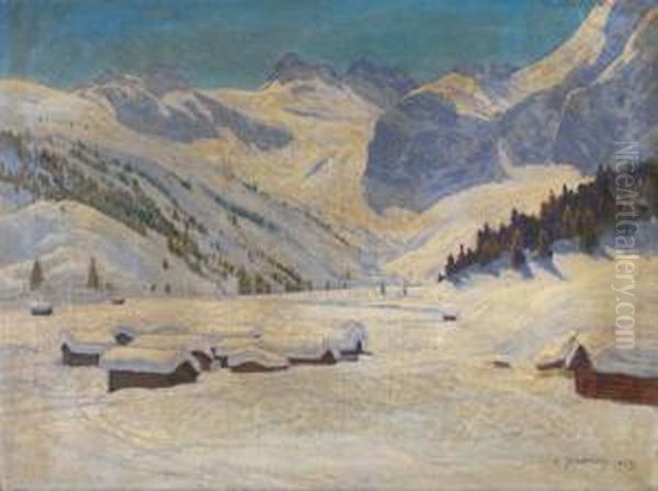 Landschaftsmaler Und Grafiker In Innsbruck Tatig Oil Painting by Leopold Scheiring