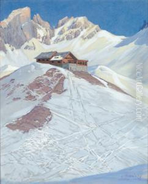 Muhlau-innsbruck Oil Painting by Leopold Scheiring