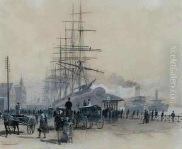 Circular Quay Oil Painting by Frederick B. Schell