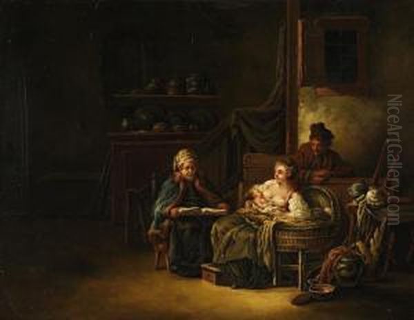 Gen. Zeisig 
Zugeschrieben - Familiengluck Oil Painting by Johann Eleazar Schenau