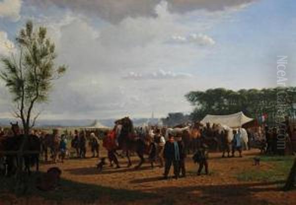 The Horse Fair Oil Painting by Cornelis Schermer