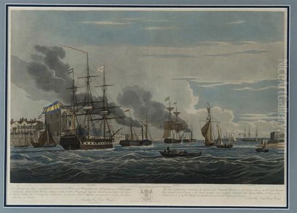 The Departure From Portsmouth Harbour Oil Painting by John Alexander Schetky