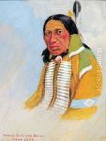 Willie Sitting Bull/sioux Oil Painting by Joseph Scheuerle