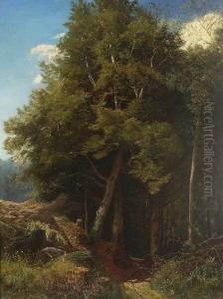 Waldweg Oil Painting by Rudolph Schick