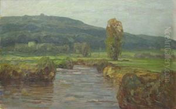 Bei Wurmlingen Oil Painting by Karl Schickhardt