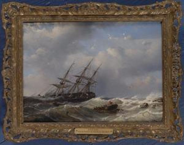 Heavy Seas Oil Painting by Petrus Paulus Schiedges