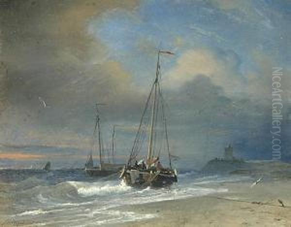 Przy Brzegu Oil Painting by Petrus Paulus Schiedges