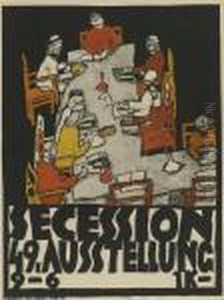 Secession 49 Ausstellung. Plakat by Egon Schiele