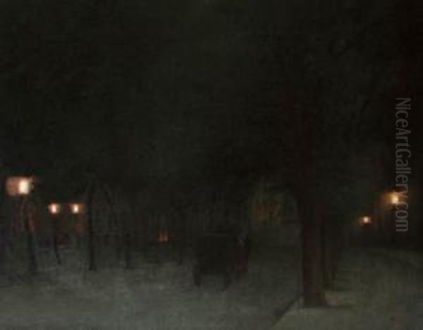 Motif From Kampa Oil Painting by Jakub Schikaneder