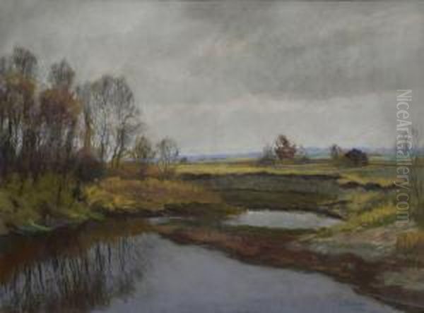 Moorlandschaft Oil Painting by Hans Schilcher