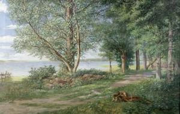 Landschaft An Der Elbe Oil Painting by Carl Schildt