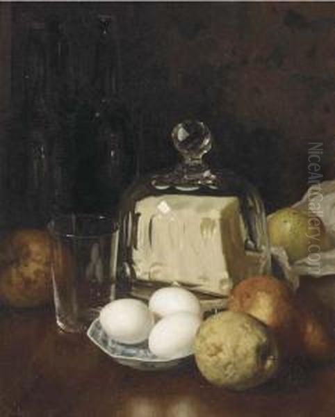 A Breakfast Still Life Oil Painting by Martinus Schildt