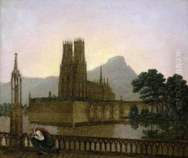 Gotischer Dom Oil Painting by Karl Friedrich Schinkel