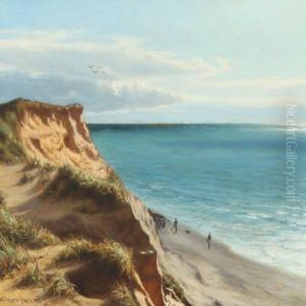 Coastal Scenery Oil Painting by N. F. Schiottz-Jensen