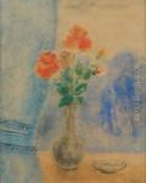 Les Roses Oil Painting by Ferdinand Schirren