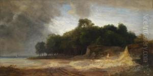 Stormylandscape Oil Painting by Schleich Eduard I & Bach Alois