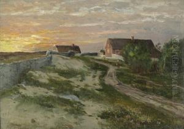 Abendstimmung An Der Pommerschen Ostseekuste Oil Painting by Hans Schleich