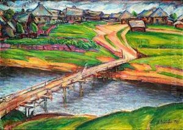 Pont A La Riviere Oil Painting by Savery Schleifer