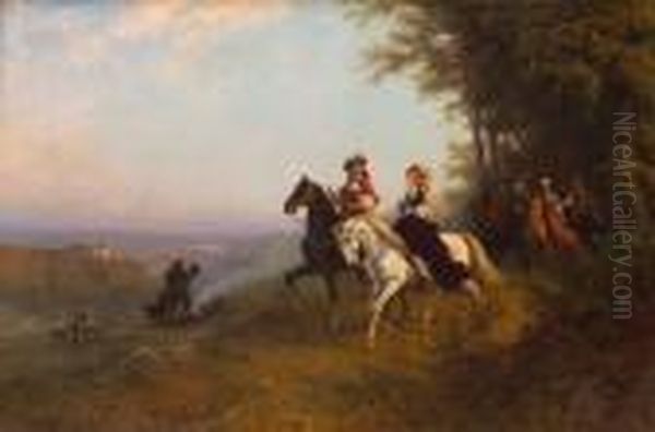 The Morning Ride Oil Painting by Karl Schlesinger