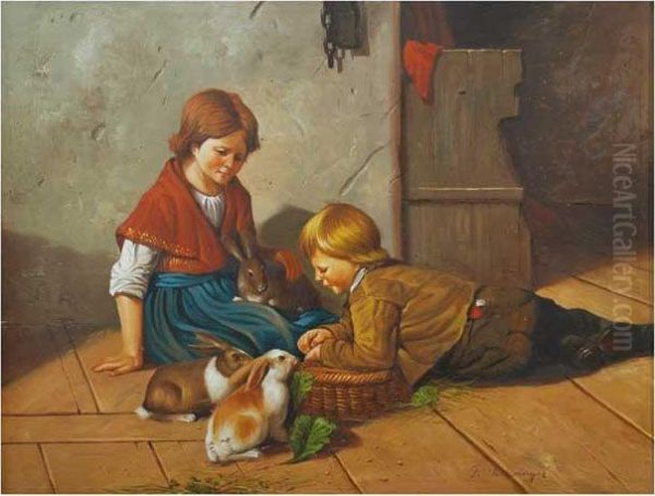 Ninos Oil Painting by Felix Schlesinger