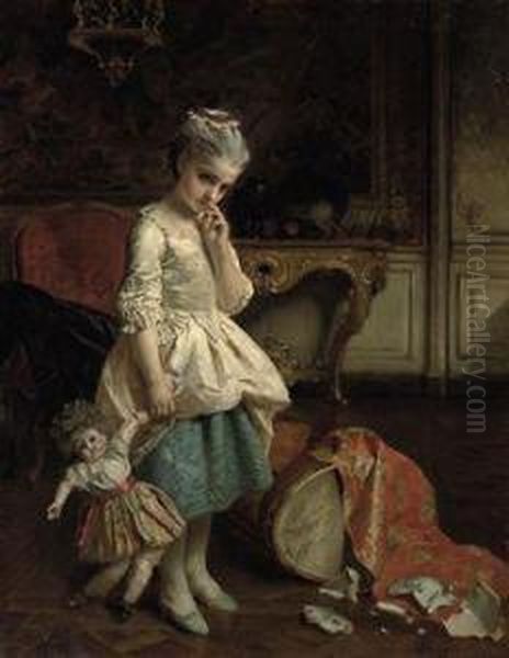 Un Petit Faux Pas Oil Painting by Henry Guillaume Schlesinger