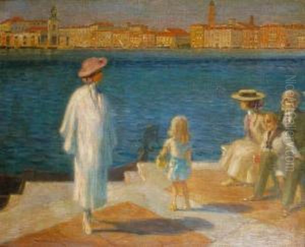 Admiring The View, Venice Oil Painting by Max Schlichting